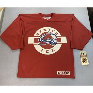 Vintage NWT Colorado Avalanche CCM Center Ice Hockey Jersey NHL YOUTH L/XL 90s